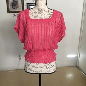 4/$20 Candie’s Sheer Pink Top Size XS
